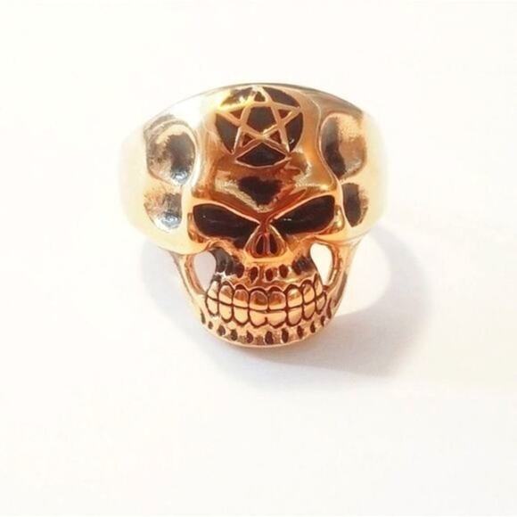 New‎ stainless steel skull ring size 13 - Picture 2 of 3